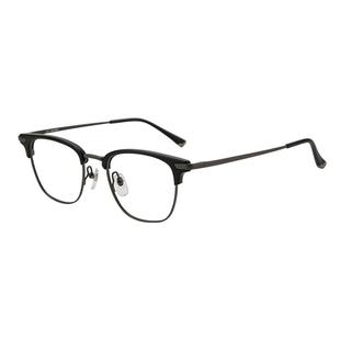 木川148MM眼镜近视男黑色纯钛半框商务超轻钛架可配度数网上配镜