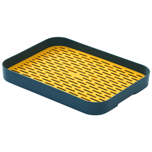 加厚托盘双层杯架家用茶杯子沥水置物架杯子碗筷收纳加深茶盘架子