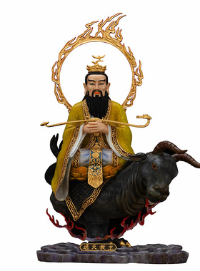 26英寸纯铜鎏金通天教主像铜像