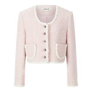 HERLIAN 秋冬新款设计感小众U领短款厚外套 女