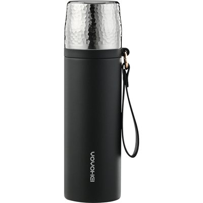 茶水分离锤纹焖茶保温杯办公室商务礼品水杯带提绳高颜值便携杯子