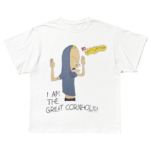 Beavis and Butt-Head美式复古卡通阿美咔叽OS风短袖T恤情侣装潮