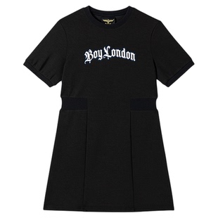 【巴黎之夜】BOYLONDON夏日仿蓝钻黑色连衣裙26女休闲T恤裙W17905
