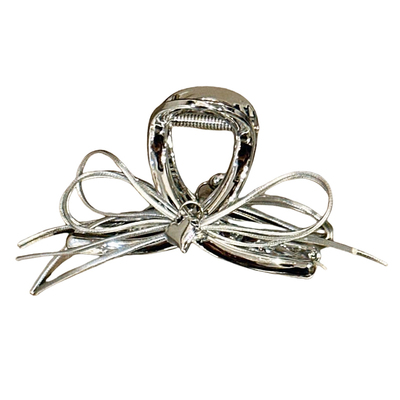 5.25韩国baket发饰高级感银色蝴蝶结发夹后脑勺抓夹百搭鲨鱼夹子