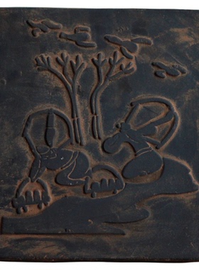 汉代戈射收获图东汉迎谒图画像砖