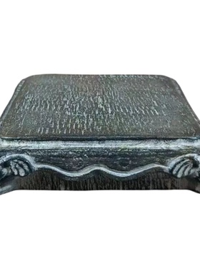 天然整青石雕刻方形壶承底座杯垫手工雕刻新中式复古怀旧茶桌摆件