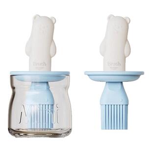 油刷油瓶一体食品级烧烤烘焙家用硅胶玻璃刷油厨房刷酱烙饼耐高温