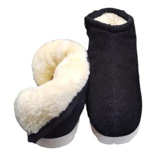 冬季手工北京男女老人保暖布鞋高帮家居棉拖鞋防滑加绒毛毛月子鞋