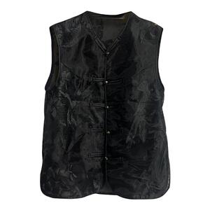 白色国风新中式女装刺绣马甲开衫夏季新款雪纺盘扣上衣外搭汉服薄