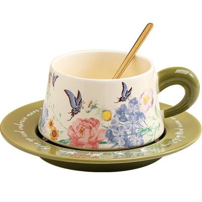 复古法式咖啡杯碟下午茶马克杯