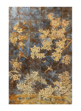 HLF.手绘大芬村油画《金蕊繁花》肌理感抽象挂画客厅玄关装饰画
