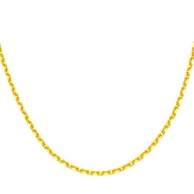 周大福简约中版十字链黄金项链