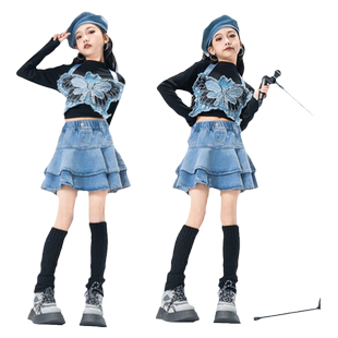 爵士舞女童服装儿童走秀潮服辣妹jazz甜酷女团少儿街舞演出服男童