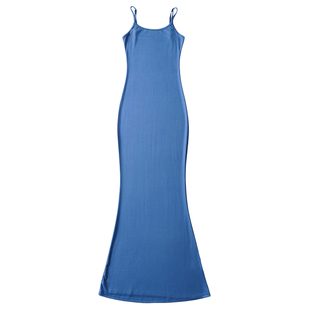 YoungGirlDay 纯欲性感修身显瘦包臀鱼尾吊带连衣裙打底拖地长裙