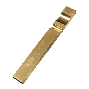 梅林笔庄镇尺书法专用小楷黄铜镇纸压纸压书毛笔字文房四宝笔搁笔架两用压尺书画国风高级高端金属创意小摆件