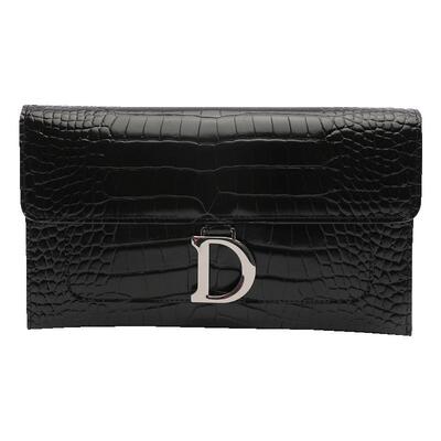 时尚新款真皮鳄鱼纹大容量手拿包