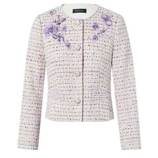 【欧洲进口花纱】La Koradior拉珂蒂法式香风外套刺绣圆领短上衣