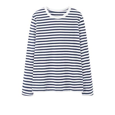 名创优品时尚纯棉条纹长袖t恤