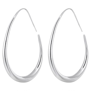 S925银针耳环女夸张大耳圈锆石素圈耳扣圈圈轻奢小众耳钉秋冬耳饰