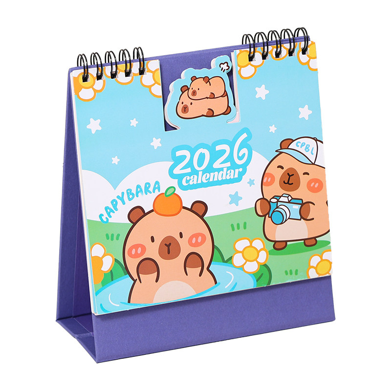 2026年台历定制logo创意卡通日历小清新时尚花边艺术台历桌面摆件