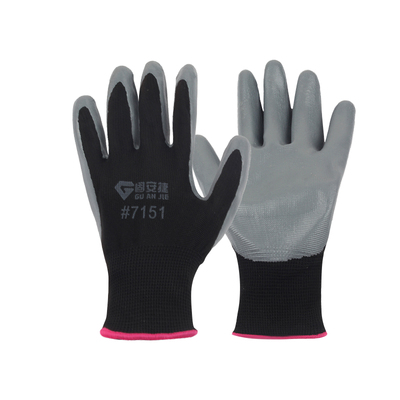 胶皮手套劳保耐磨家务加厚尼龙丁腈批发清洁浸塑手套耐用7151