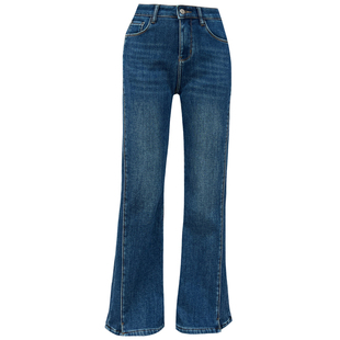 2025冬季Jeans阿凡牛67778加厚复合绒保暖修身显瘦女牛仔微喇叭裤