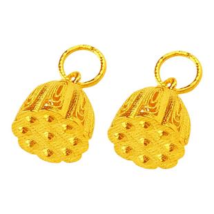 金佛爷18K金古法两世欢吊坠莲蓬子花苞荷叶小滴溜挂坠diy手链配件