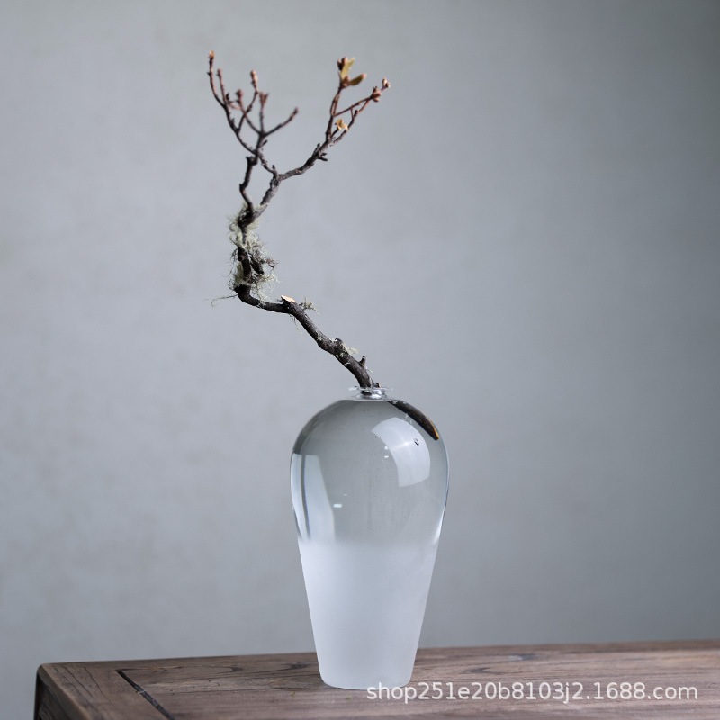玻璃花瓶透明插花水养净瓶中式客厅培梅摆件水桌面鲜花植物器皿瓶