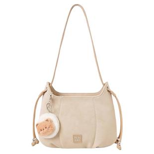 稻草人包包女包2025新款时尚单肩包韩版挂件腋下包女士斜挎包正品