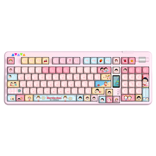 雷咖泽R102小丸子主题客制化机械键盘三模蓝牙无线女生高颜值键盘