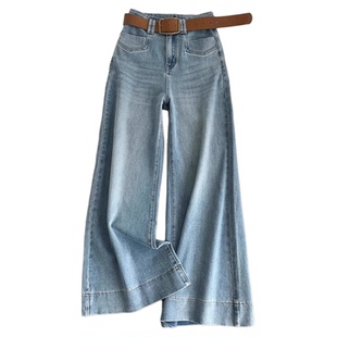 郑州高端品牌女裤阔腿牛仔裤2025秋冬新款小个子宽松显瘦直筒裤