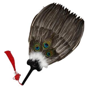 诸葛亮羽毛扇孔明扇古风鹅毛扇诸葛羽扇三层中国风老式八卦扇蒲扇