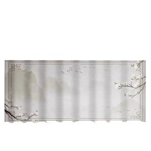 中式古风布帘无门柜子遮挡帘魔术贴电视柜防尘帘子储物柜遮丑神器