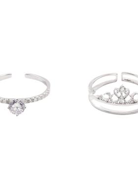 时尚两戴皇冠戒指指环