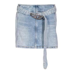 DIESEL 秋冬女士潮奢腰带设计牛仔半身裙银泰百货精品 301574