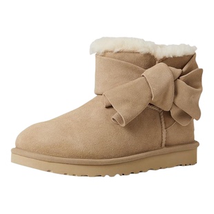 UGG女鞋雪地靴大棉鞋中筒靴套筒加厚羊毛冬季户外滑雪防寒蝴蝶结