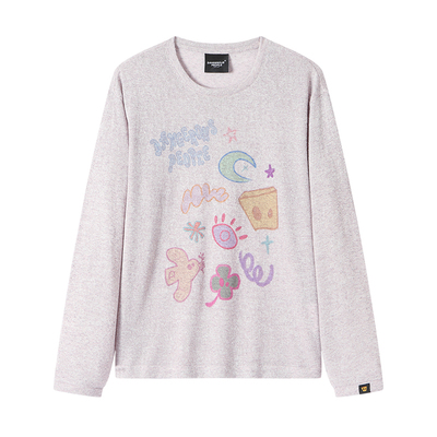 薛之谦dsp趣味宽松印花长袖上衣