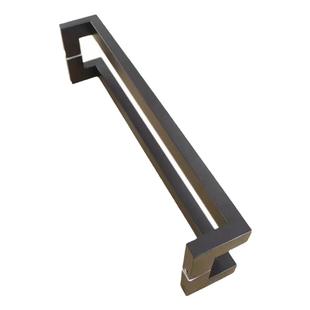 加厚玻璃门拉手方管双弯无指纹不锈钢黑钛玫瑰咖啡色有框木门把手