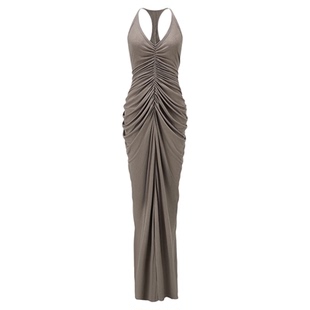 OUDE WAAG 25秋冬新款 亲肤露肩线条感美狄亚度假连衣裙