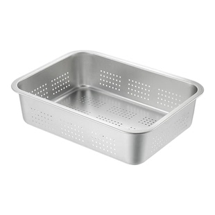 不锈钢平底方盘商用冲孔盆长方形托盘沥水盆套装油炸滤油盆洗菜盆