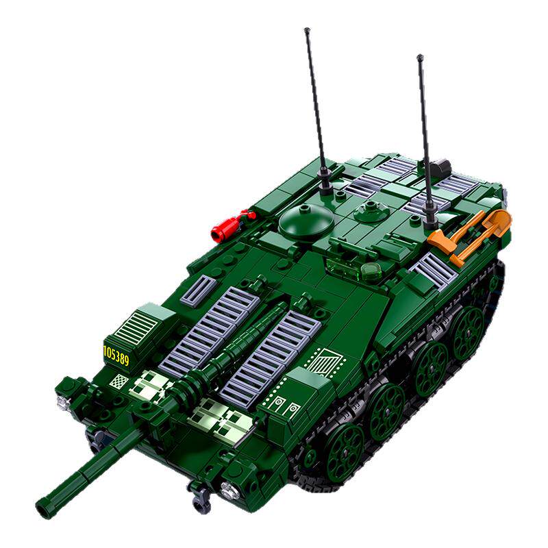 小鲁班现代军事系列积木瑞典strv103主战坦克儿童益智拼装玩具