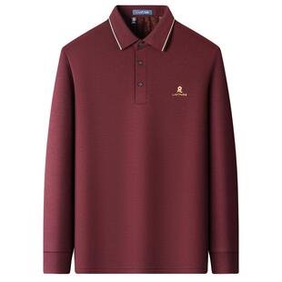 [绵羊毛桑蚕丝/加绒保暖]梦特娇冬季羊毛polo衫男长袖翻领T恤厚J