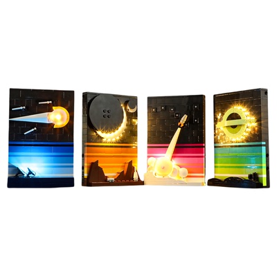 YB灯饰适用乐高IDEAS 21340太空时代故事童话立体明信片LED灯光组