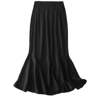 推荐人手一条 垂感显瘦！桑蚕丝真丝弹力双乔缎鱼尾包臀半身裙子