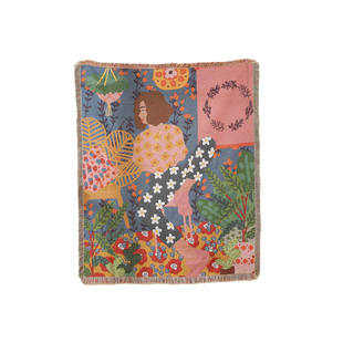 森林系新款轻奢风花间憩单人沙发巾沙发毯防尘布露营毯挂毯装饰布