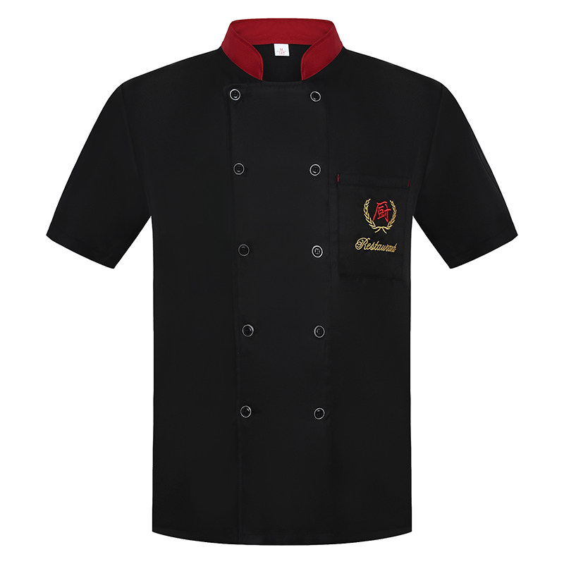 厨师工作服短袖夏季薄透气男餐饮专用食堂饭店后厨房工衣服装长袖