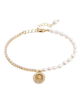 小米粒淡水珍珠罗盘手链