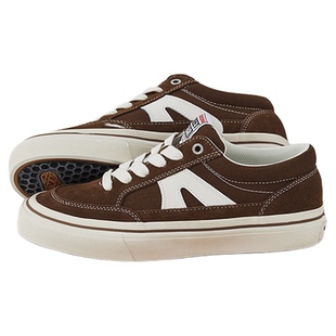 VISION官方  STICK复古咖啡色低帮翻毛皮帆布鞋男女街头运动板鞋