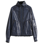 海宁真皮皮衣女2025冬短款鹅绒洋气减龄机车头层绵羊皮夹克小外套