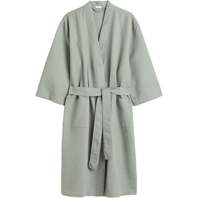 hm女士家居服睡袍四季柔软华夫格